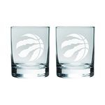 The Sports Vault by Inglasco NBA Toronto Raptors Satin Logo Rocks Glass, 2-Pack