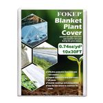 FOKEP Plant Covers Freeze Protection, 10Ft x 30Ft Reusable Frost Cover Plants Blanket for Winter, Floating Row Fabric Cover for Vegetables, Insect Protection, Sunscreen, Season Extension