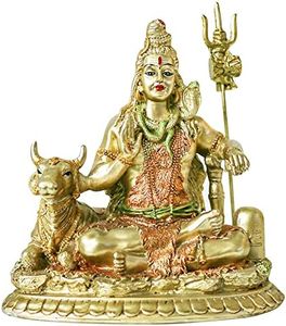 Hindu God Lord Shiva Statue - 6.3" H India Idol Shiva Figurine Resin Indian Buddha for Home Office Mandir Pooja Item Ganpati Murti Puja Product Altar Yoga Meditation Room Decor Diwali Gifts