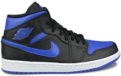 Nike Men's Air Jordan 1 Mid Basketball Shoes, Black Hyper Royal White, 6 UK