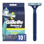 Gillette Sensor2 Plus Pivoting Head Men’s Disposable Razors, 10 Count