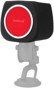 ZealSound Microphone Isolation Shield with Pop Filter,Microphone Isolation Ball Windscreen Foam Cover for Noise Cancel/Sound-Absorbing for Yeti/Nano/AM8/SoloCast and More USB Mics(Black + Red Filter)