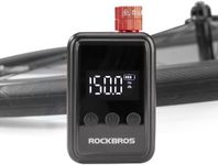 ROCKBROS Mini Bike Pump Portable Electric Bicycle Pump with Digital Pressure Gauge 150PSI Bike Air Pump Tire Inflator 500mAh with Presta and Schrader Valve for Mountain Road Bikes,E-Bike, Ball