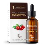PraNaturals Pure Cold-Pressed Rosehip Oil 50ml — Anti-Ageing Facial Oil for Face, Scars & Dark Spots — Natural Retinol with Vitamin C & E — Vegan & Cruelty-Free — Sourced from France