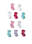 Luvable Friends 10-Piece Baby Socks Gift Set, Pink, 0-9 Months