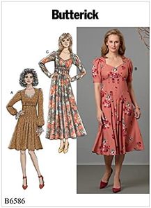 Butterick B6586E5 Easy Women's Close-Fitting Knee, Ankle, and Shin Length Dress Sewing Patterns, Sizes 14-22