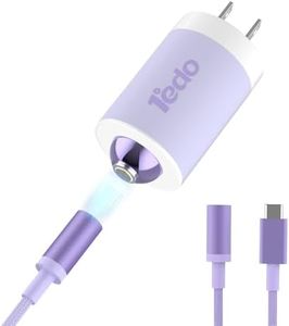 Magnetic for iPhone Charger, 1°edo GaN 65W Fast USB C Charger Block, PD 3.0 QC 4.0 Foldable Magnetic Fast Charger with 6FT Cable for iPhone 17/16 and More Series, Samsung Galaxy, iPad erc (Purple)