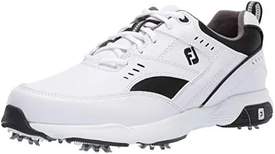 FootJoy Men's Sneaker Golf Shoes, White/Black, 11