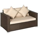 Outsunny Patio Wicker Loveseat with