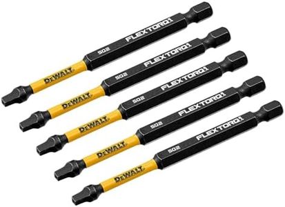 DEWALT FLEXTORQ Square #2 Bits 5Pk, Robertson 1/4 x 3-1/2in for Impact Drivers & Drills, Hex Shank (DWAF3SQ2IR5)