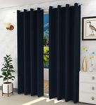 Home cloud Premium Thick Smooth Glossy Polyester 100% Blackout Curtains for Window and Door 8 Feet-[ 4 Feet x 8 Feet] Set of 4 Pieces- Color-Black