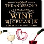 Personalized Wine Cellar Sign for Home Decor, Wine Decor, Custom Wine Signs, Personalized Bar Signs, Personalized Gifts for Wine Lovers,Custom Bar Sign, Choice of Size, Font, Colors |True Stock Studio