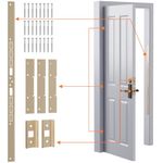 DSECURITYJAMB SecurityMan Super Door Jamb Reinforcement Set - Fortify Your Home (15GA Thick Steel) - Anti Door Kick in Heavy Duty Striker Plate Kit - Tamper/Corrosion Proof Door Jamb Repair Kit