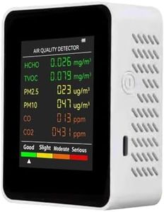 Air Quality Monitor Indoor, 6 in 1 Air Quality Tester, Air Quality Meters for CO2 HCHO AQI PM2.5 Temperature Humidity, Air Quality Detector for Greenhouse Production Warehouse Wine Cellars Home
