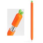 ELETIUO Silicone Case Compatible with Apple Pencil (USB-C),Protective Holder Grip Sleeve with Cap Accessories,Anti-Slip Cover Supports Magnetic Compatible with Apple Pencil 3rd Generation,Carrot