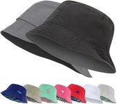 Kids Bucket Hat for Girls, Packable Fun & Cool Reversible Beach Sun Teen Toddler Bucket Hat (Black/Charcoal Grey, 3-6 Years)