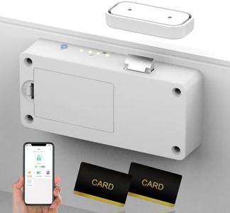 Anweller Smart Cabinet Lock, Hidden No Drill Adhesive Baby Proofing Child Proof Drawer Locks, Keyless RFID Bluetooth Cabinet Locks for Adults File Kitchen Cupboard Liquor Closet - White