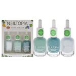 Nailtopia Take It E-Sea Kit: Ultra Wear, Trendy Trio Kit - All Natural, Strengthening Biotin and Superfood-Infused Polish - Chip Resistant Formula - Quick-Dry, Long Lasting Wear - 3 pc