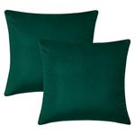 Hafaa Cushion Covers 45 x 45 cm (Pack of 2) - Velvet Square Throw Pillow Cases - Luxury Decorative Green Cushions Cover for Bedroom Sofa Chair Couch 18x18 Inch