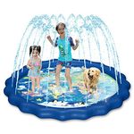 HITOP Kids Sprinklers for Outside, Splash Pad for Toddlers & Baby Pool 3-in-1 60" Water Toys Gifts for 1 2 3 4 5 Year Old Boys Girls Splash Play Mat (World map)