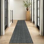 Seavish Runners for Hallways, Braided Rugs Farmhouse Clearance, 2.6'x10' Dark Grey Outdoor Rug Woven Cotton Washable Rug Welcome Mat Boho Rug Runner for Entryway/Laundry Room/Doorway/Bedroom