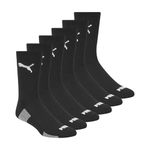 PUMA Men's 6 Pack Crew Socks, black/white, 10-13