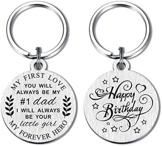 DEGASKEN Dad 70th Birthday Gifts from Daughter, 70 Year Old Bday Keychain for Father, Dad Birthday from Daughter, 1.2''