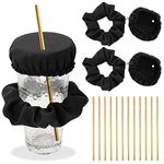 14 PCS Anti Spike Drink Covers Sets, SPOKKI 2 Pcs Drink Covers Anti Spike with 12 Pcs Gold Bachelorette Straws Fitted Most Glass Cups