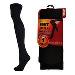 undercover lingerie 2 Pairs Ladies Hot Stuff Thermal Over Knee Socks Black 4-7