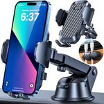 [True Military-Grade] Car Phone Holder HTU [2024 Strongest Suction & Clip] Cell Phone Mount for Dashboard Windshield Vent Truck Accessories Cradle Dash Stand for iPhone 15 Pro Max 14 13 12 Android