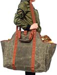 RBRSLALA Canvas Rectangular firewood carrier bag for fireplace accessories carriers with handles wood stove