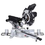 Mitre Saw, KATSU Sliding Compound Mitre Saw 255mm 10 Inch, 230V 1800W Multi-Purpose Wood Frame Cutting Machine 101513