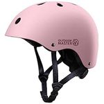 OutdoorMaster Kids Skateboard Cycling Helmet-Certified Adjustable Multi-Sports Helmet with Removable Liners for Skateboarding Skating Scooter (Pink, Medium: 52-56cm / 20.5"-22")