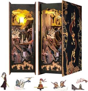 Cutefun Book Nook Kit for Adults, DIY Miniature House Kit for Teens, The Monkey King Model Building Bookshelf Insert Decor, 3D Wooden Puzzle Arts and Crafts for Adults (The Legend of WU Kong)
