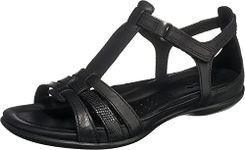 ECCO Shoes Women's Flash T-Strap Gladiator Sandal, Black, 40 EU/9-9.5 M US