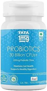 Tata 1mg Probiotics 30 Billion CFUs+ Capsule With Prebiotic Fibre Helps In Health Protection Level And Supports Digestion,For Unisex (Pack Of 60 Capsules)