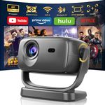 4K Projector, 26000 Lumen Native 1080P Portable Smart Projector with 4P/4D Keystone,Zoom,Electric Focus,WiFi 6,Bluetooth 5.2,Streaming APPs,180° Rotatable Bedroom Movie Projector for Phone/TV Stick/PC