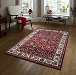 Arash Rug Kashmiri Supersoft Persian Carpets for Living Room 1 inch Thick Washable Carpets Maroon Color 8 x 11 feet