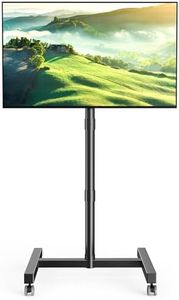 FORGING MOUNT Mobile TV Cart with Wheels for 23-60 Inch LCD LED OLED Flat Curved Screen TVs, Rolling TV Stand Height Adjustable Tilt Holds Up to 88lbs, Portable Floor Stand Max VESA 400x400mm