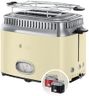 Russell Hobbs Grille Pain [Design Vintage Premium] Retro Crème (2 Tranches, 6 niveaux de brunnissage rapide, Fonction annulation, décongélation & réchauffage Viennoiserie, 1300W) Toaster 21682-56