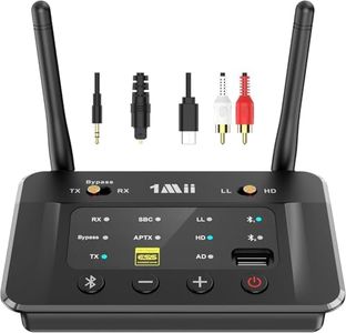 1Mii B03S Bluetooth Transmitter & Empfänger für TV und Stereoanlage, 3-in-1 HiFi Audio Adapter mit ESS DAC, aptX Adaptive & Low Latency, Dual Link für 2 Kopfhörer, Bluetooth 5.3, Optisch/Cinch/AUX