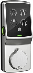 Lockly Secure Plus, Bluetooth Smart Deadbolt, Keyless Entry Door Lock, PIN Genie® Keypad, 3D Biometric Fingerprint Sensor, Auto Lock - Satin Nickel (PGD728FYSN) - Left Fingerprint Edition