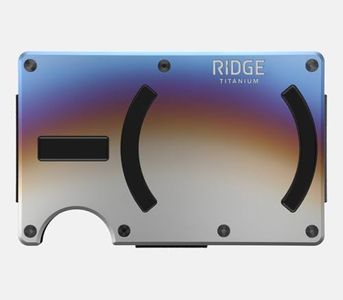Ridge Wallets for Men Magsafe - Slim Minimalist Compact Wallet, RFID Protected Front Pocket Wallets for Men, Integrated Cash Strap Card Holder (Burnt Titanium)