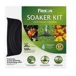 Flexon WS100KITCN 20-Piece Soaker Hose Kit, Black, 100'