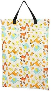 Large Hanging Wet/Dry Cloth Diaper Pail Bag for Reusable Diapers or Laundry (Giraffes)