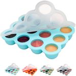 btrfe Baby Food Storage Container - 1.5oz x 12 Pods Silicone Freezer Tray with Lid for Homemade Baby Food, Fruit Purees, Vegetable & Breast Milk (Blue)