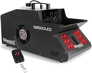 beamz SB1500LED RGB Smoke Bubble Machine with 1500W Power, Wireless Remote, LED Light Effects, Bubble and Smoke Combo, Ideal for Parties, Weddings, Stage Shows, and Events - Easy Operation & Setup