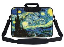 Meffort Inc Neoprene Laptop Shoulder Briefcase Bag Carry Case Handbag for 15 15.6 inch MacBook Notebook Computer - The Starring Night