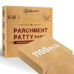 Baklicious 1100Pcs 5.5x5.5" Patty Paper - Elevate Burger Experience! Unbleached, Non-Stick Squares for Perfect Patties, Cookies, Food Storage, Sweet Candies Wrapping!