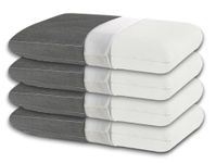 Cushio® Memory Foam Pillow Size 22" x 14" x 3.5" Neck Pain Relief, Cervical Pillow, Comfortable Neckrest and Head Support with Free Pillow Cover (Set of 4) Grey
